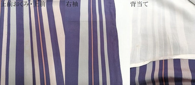 平和屋着物*夏物 お召 間道 正絹 逸品 CABJ9837xi