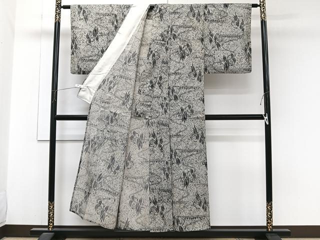 平和屋着物*夏物 小紋 絽 流水風景文 正絹 逸品 CABJ9843xi