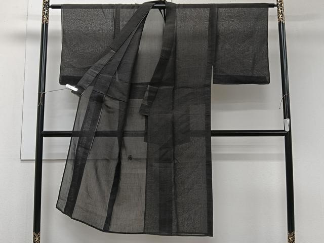 平和屋着物*夏物 男性 紗紬 格子 正絹 逸品 CABJ9846xi