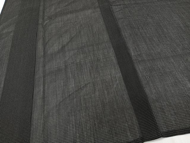 平和屋着物*夏物 男性 紗紬 格子 正絹 逸品 CABJ9846xi