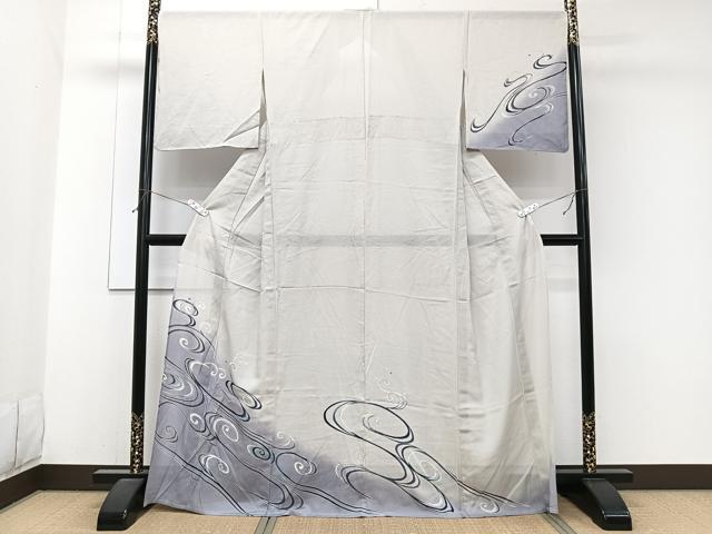 平和屋着物*夏物 訪問着 絽 立波文 金彩 正絹 逸品 CABJ9859xi
