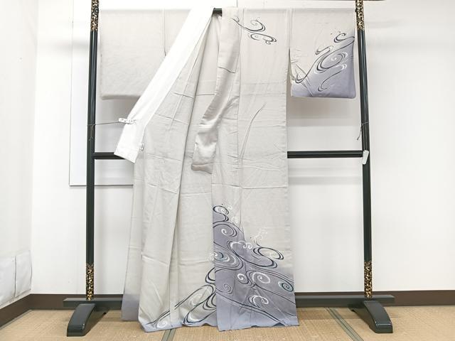 平和屋着物*夏物 訪問着 絽 立波文 金彩 正絹 逸品 CABJ9859xi