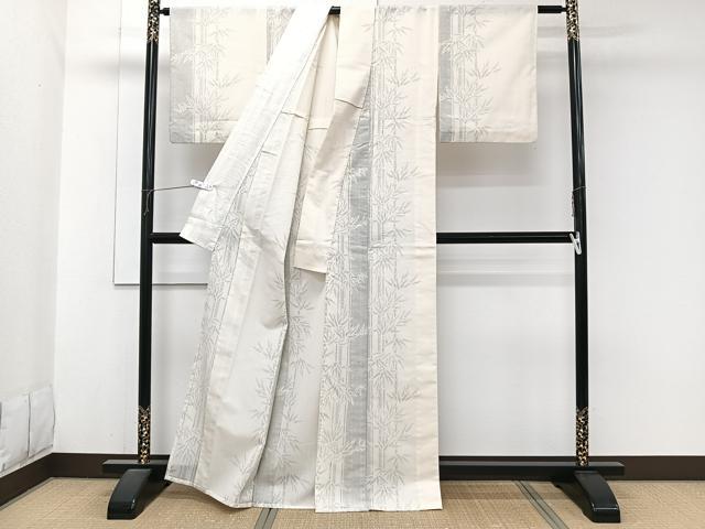 平和屋着物*夏物 小紋 紗 笹竹文 交織 CABJ9862xi