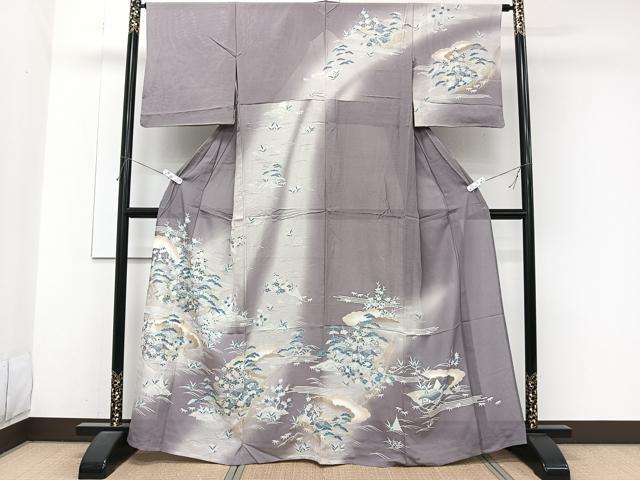 平和屋着物*夏物 訪問着 絽 駒刺繍 雲取り風景文 金彩 正絹 逸品 CABJ9864xi