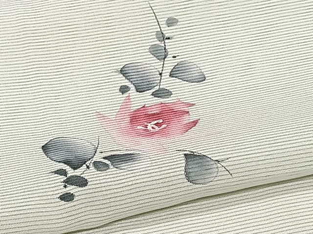 平和屋着物*夏物 小紋 絽 手描き 草花文 正絹 逸品 CABJ9866xi