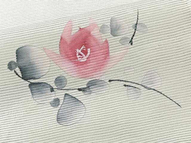 平和屋着物*夏物 小紋 絽 手描き 草花文 正絹 逸品 CABJ9866xi