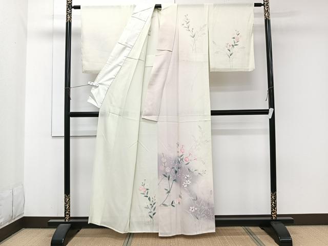 平和屋着物*夏物 訪問着 絽 手描き 枝草花文 正絹 逸品 CABJ9872xi