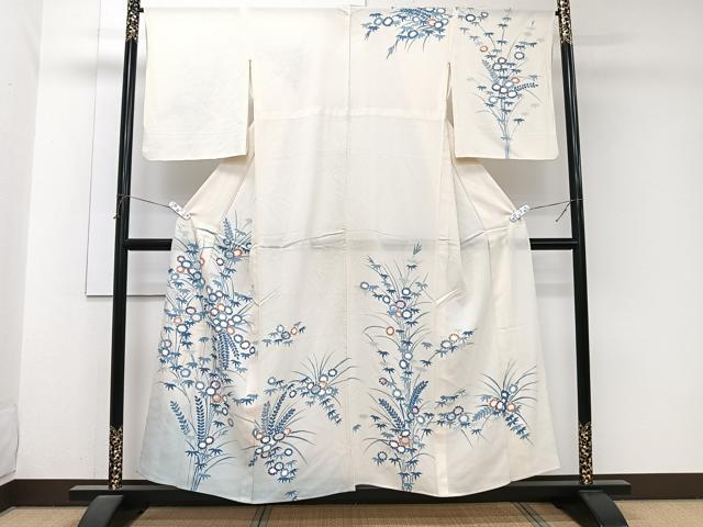平和屋着物*夏物 訪問着 絽 草花文 銀彩 正絹 逸品 CABJ9891xi