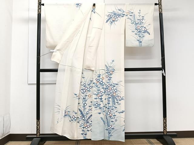 平和屋着物*夏物 訪問着 絽 草花文 銀彩 正絹 逸品 CABJ9891xi