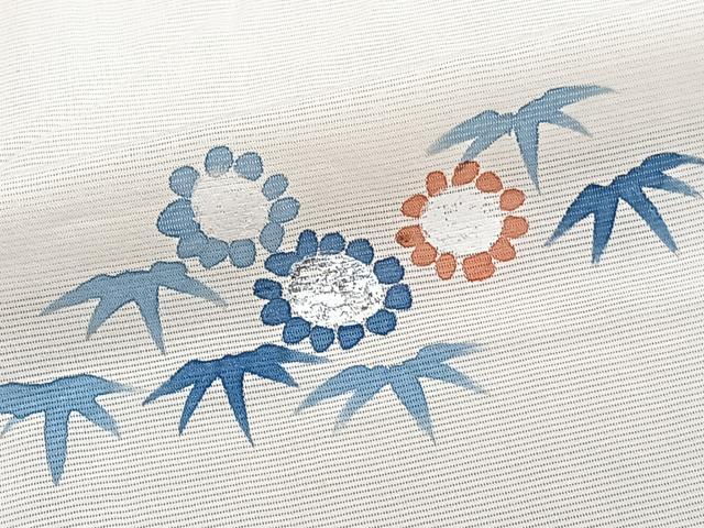 平和屋着物*夏物 訪問着 絽 草花文 銀彩 正絹 逸品 CABJ9891xi