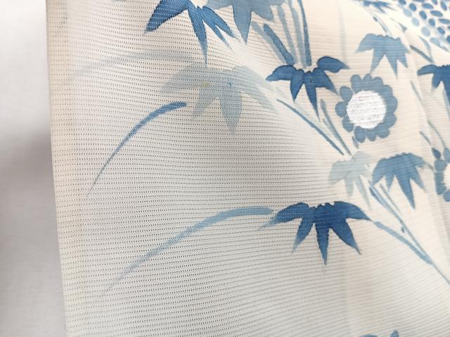 平和屋着物*夏物 訪問着 絽 草花文 銀彩 正絹 逸品 CABJ9891xi