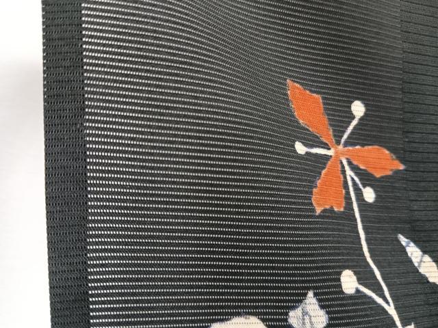 平和屋着物*夏物 訪問着 絽 草花文 黒地 正絹 逸品 CABJ9894xi