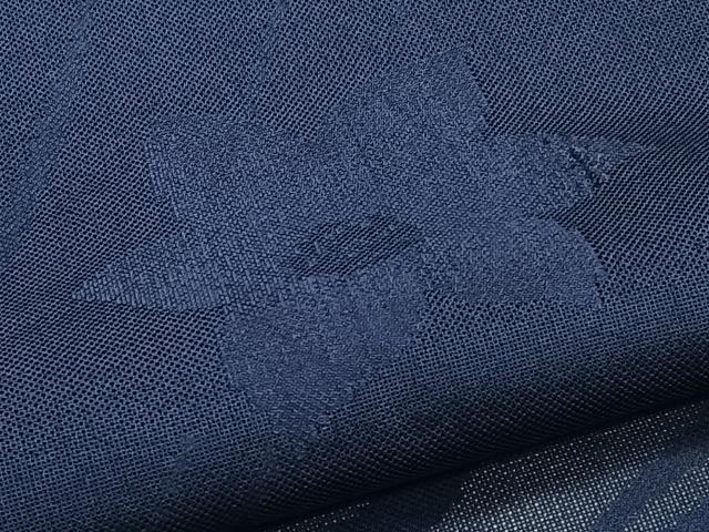 平和屋着物*夏物 色無地 流水花紋紗 濃紺色 正絹 逸品 CABJ9900xi