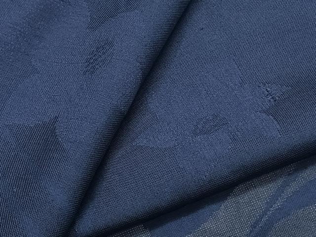 平和屋着物*夏物 色無地 流水花紋紗 濃紺色 正絹 逸品 CABJ9900xi