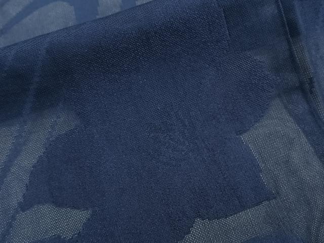 平和屋着物*夏物 色無地 流水花紋紗 濃紺色 正絹 逸品 CABJ9900xi