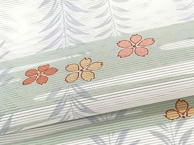 平和屋着物*夏物 小紋 絽 花蝶文 洗える着物 CABJ9908xi