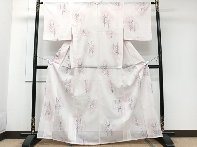 平和屋着物*夏物 小紋 絽 飛鳥樹林文 洗える着物 CABJ9913xi
