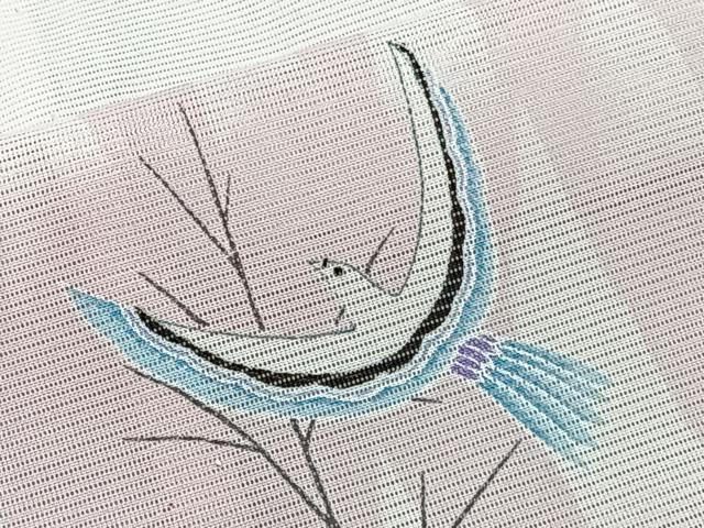 平和屋着物*夏物 小紋 絽 飛鳥樹林文 洗える着物 CABJ9913xi
