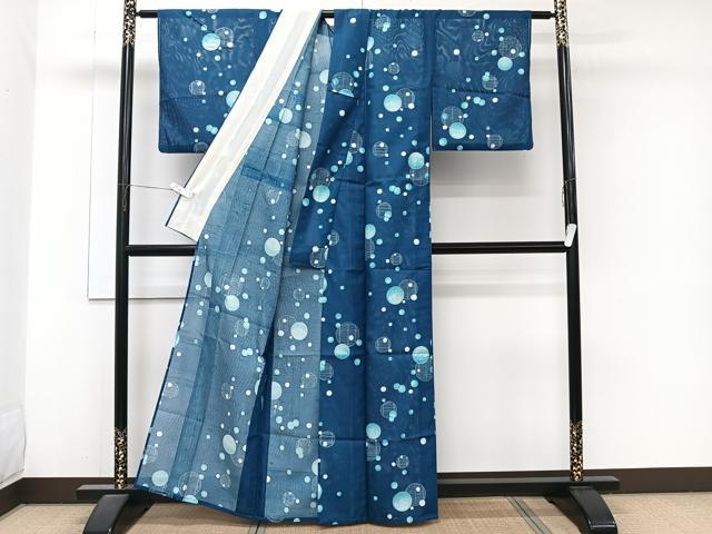 平和屋着物*夏物 小紋 絽 草花丸文 洗える着物 CABJ9915xi