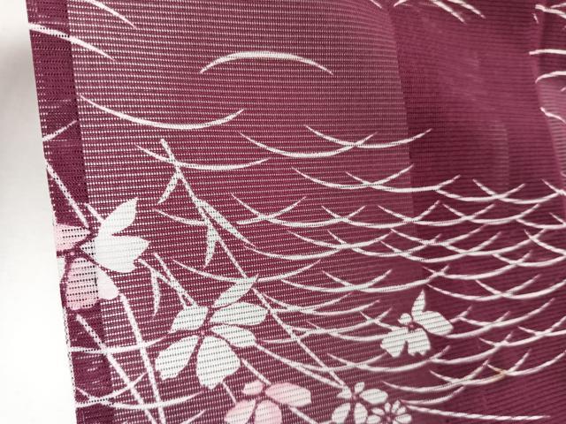 平和屋着物*夏物 小紋 絽 草花文 洗える着物 CABJ9936xi