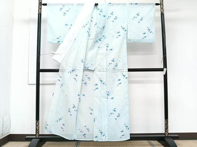 平和屋着物*夏物 小紋 絽 笹文 洗える着物 未使用 CABJ9941xi