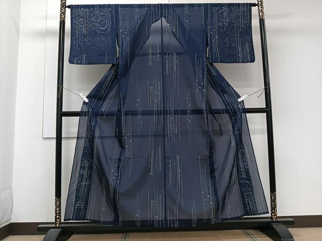 平和屋着物*夏物 小紋 絽 笹竹文 洗える着物 CABJ9942xi