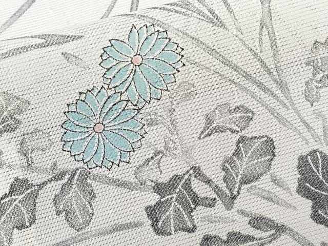 平和屋着物*夏物 小紋 絽 草花文 洗える着物 CABJ9945xi