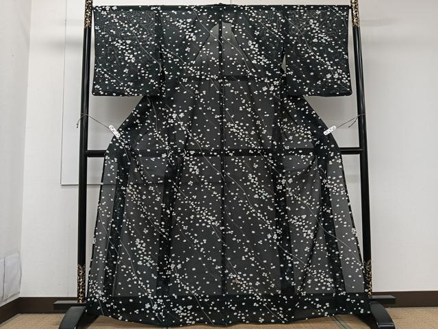 平和屋着物*夏物 小紋 絽 水玉文様 洗える着物 CABJ9960xi