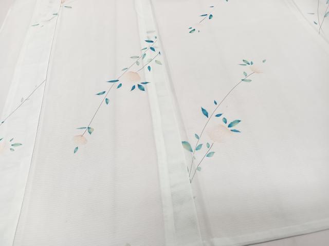 平和屋着物*夏物 小紋 絽 枝草花文 洗える着物 CABJ9966xi