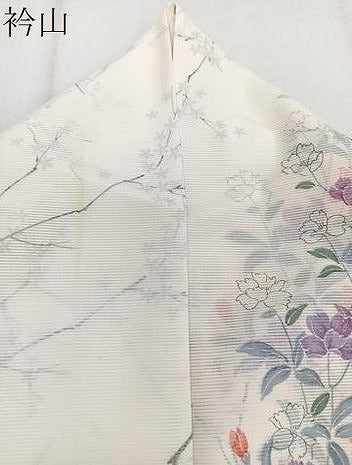 平和屋着物*夏物 小紋 絽 枝草花文 洗える着物 CABJ9968xi