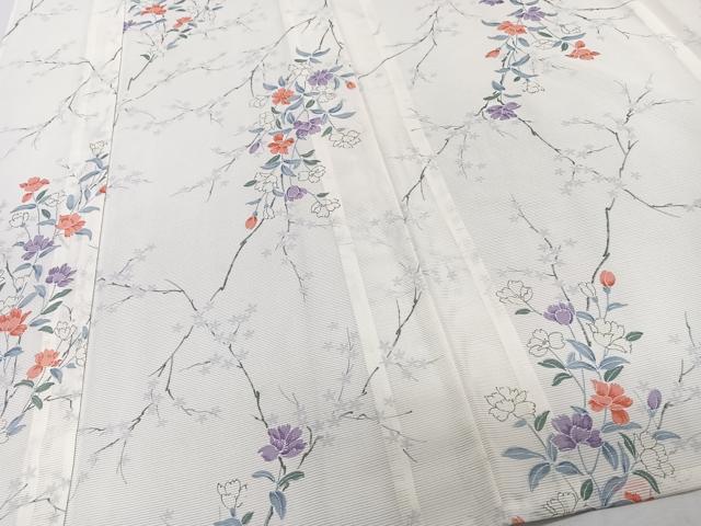 平和屋着物*夏物 小紋 絽 枝草花文 洗える着物 CABJ9968xi