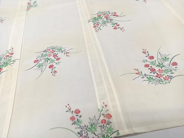 平和屋着物*夏物 小紋 絽 立波草花文 洗える着物 CABJ9975xi