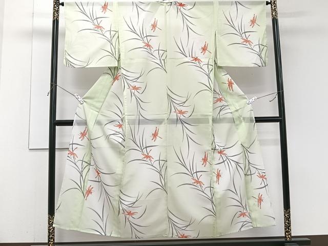 平和屋着物*夏物 小紋 絽 草トンボ 洗える着物 CABJ9997xi