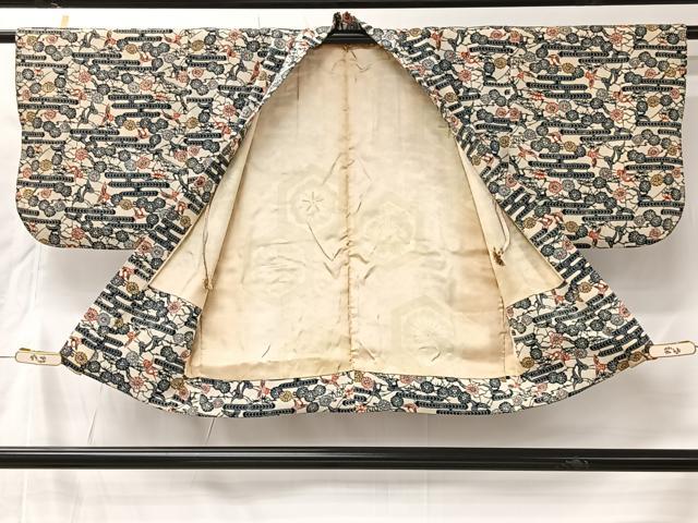平和屋着物#城間栄順 本場琉球紅型 羽織 飛鶴花文 正絹 逸品 CABK0019ua