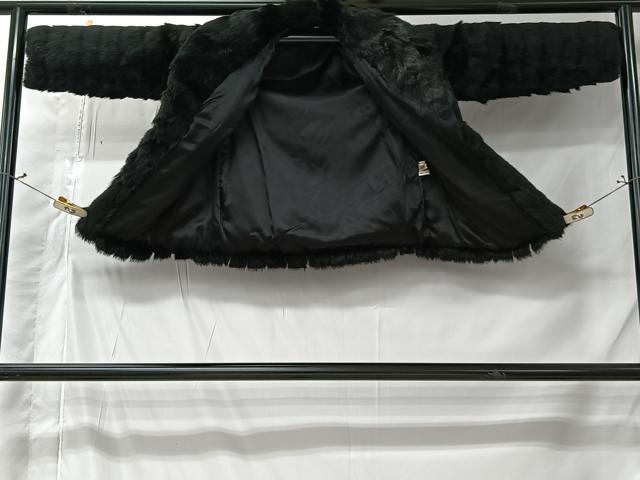 平和屋着物#和装コート ラビットファー 黒地 CABK0020ua