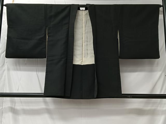 平和屋着物#羽織 寿光織 流水鴛鴦文 黒地 金糸 正絹 逸品 CABK0033ua