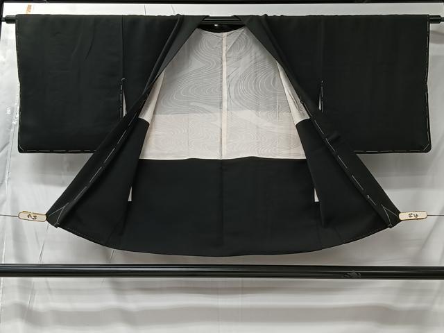 平和屋着物#羽織 総刺繍 枝花文 黒地 反端付き 正絹 逸品 未使用 CABK0034ua