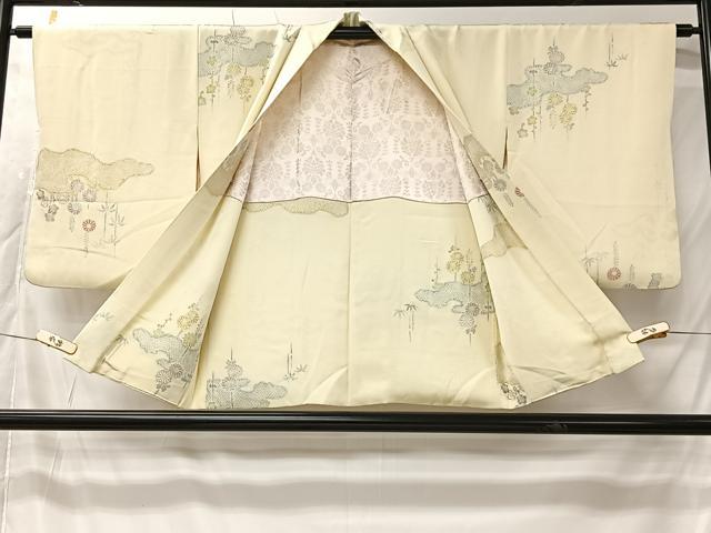 平和屋着物#羽織 寿光織 雲取り草花文 金銀糸 正絹 逸品 CABK0046ua