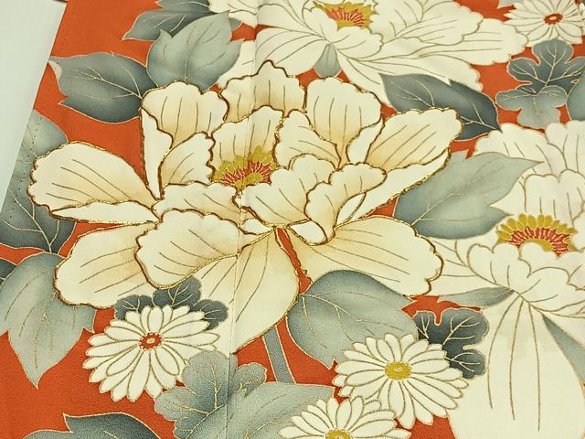 平和屋着物■豪華振袖 駒刺繍 草花文 金彩 正絹 逸品 CABK0066ua