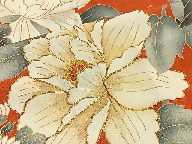 平和屋着物■豪華振袖 駒刺繍 草花文 金彩 正絹 逸品 CABK0066ua
