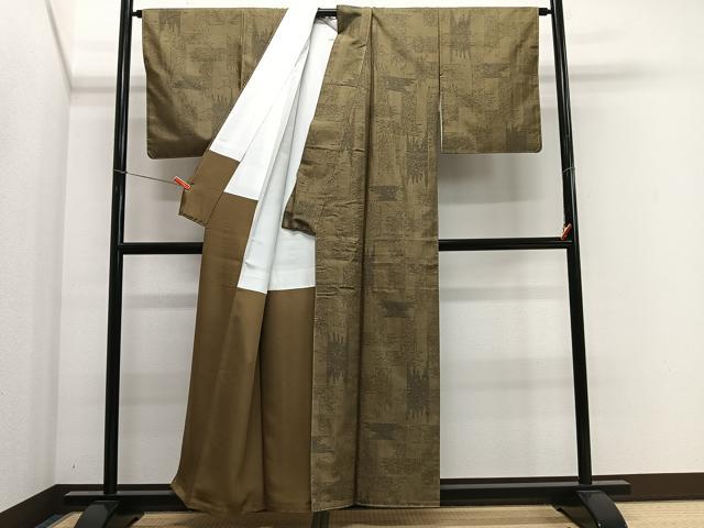 平和屋着物■上質な紬 抽象文様 正絹 逸品 未使用 CABK0079ua