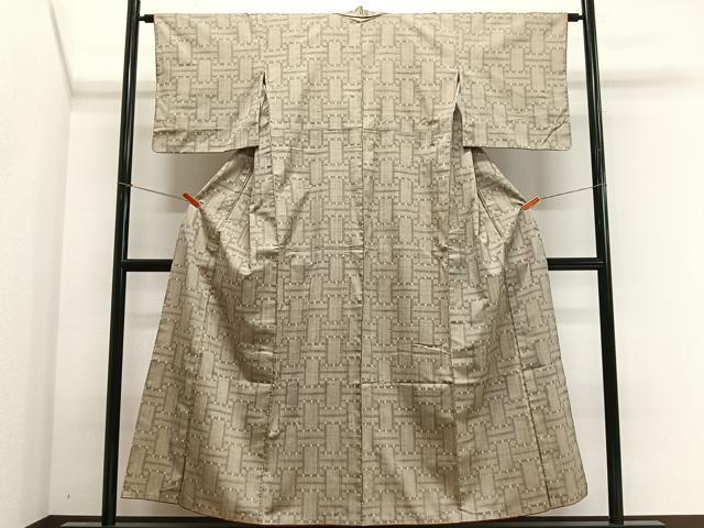 平和屋着物■上質な紬 幾何学文 正絹 逸品 CABK0080ua