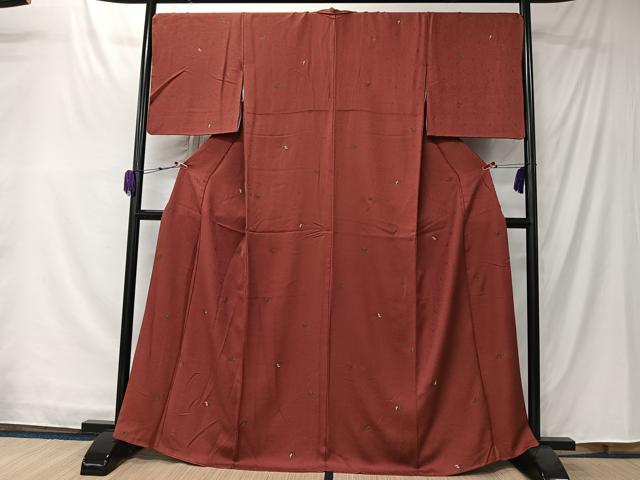 平和屋着物■上質な小紋 南天文 金彩 正絹 逸品 CABK0093ua