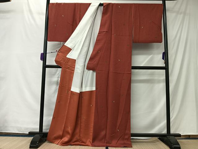 平和屋着物■上質な小紋 南天文 金彩 正絹 逸品 CABK0093ua