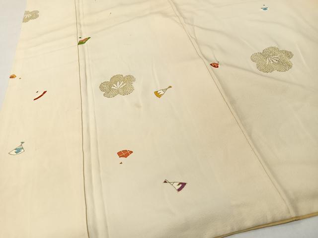平和屋着物■上質な小紋 扇面舞梅文 金彩 正絹 逸品 CABK0094ua