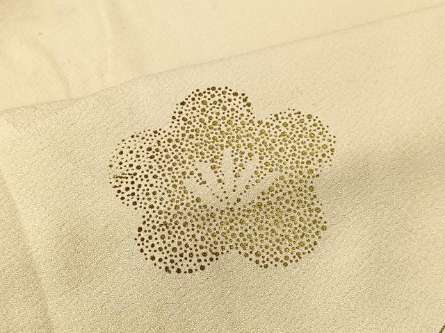 平和屋着物■上質な小紋 扇面舞梅文 金彩 正絹 逸品 CABK0094ua