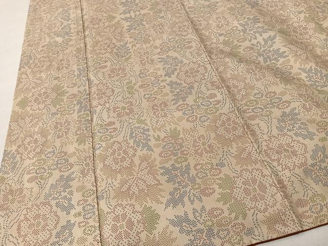 平和屋着物■本場大島紬 7マルキ 草花文 正絹 逸品 CABK0098ua