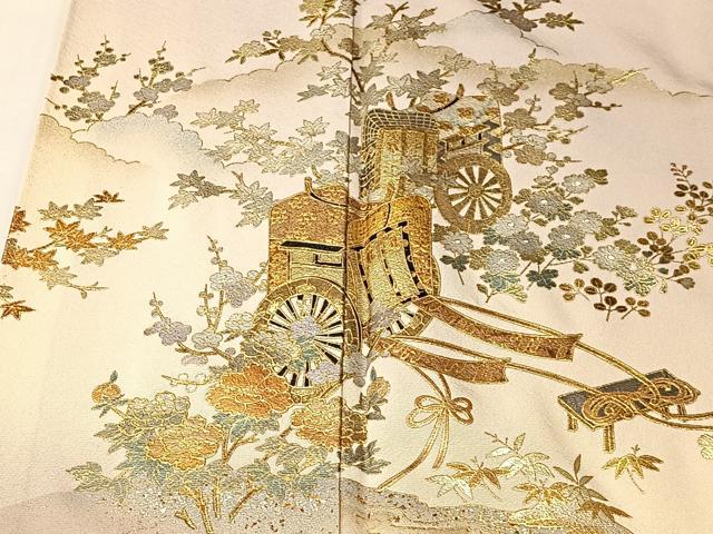 平和屋着物■訪問着 御所車枝花文 暈し染め 金彩 やまと誂製 正絹 逸品 CABK0100ua