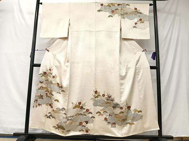 平和屋着物■訪問着 駒刺繍 松竹梅 金彩 正絹 逸品 CABK0106ua