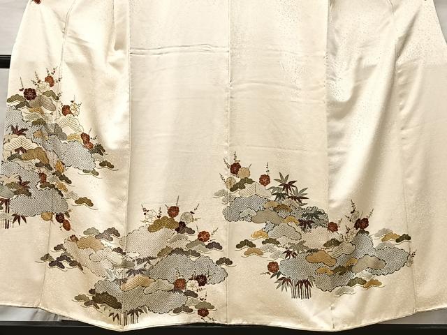 平和屋着物■訪問着 駒刺繍 松竹梅 金彩 正絹 逸品 CABK0106ua